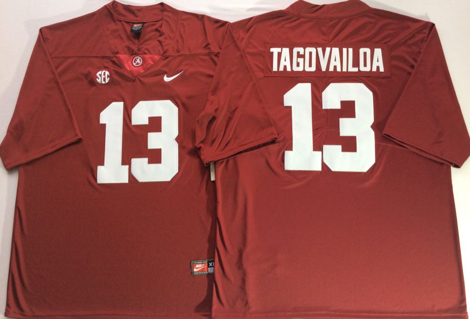 Men's Alabama Crimson Tide Tua Tagovailoa #13 Crimson Jersey